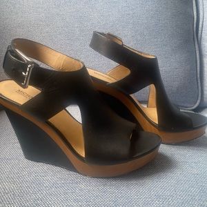 Michael Kors black wedge heels